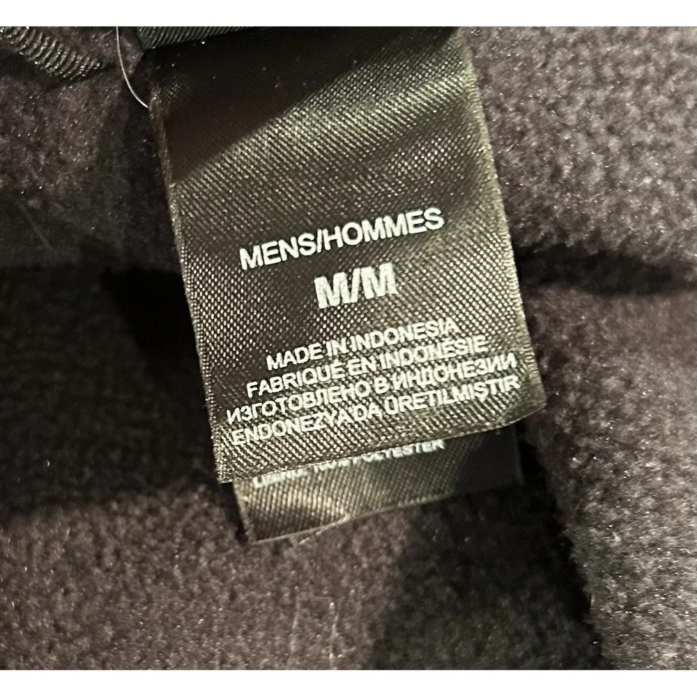 The North Face‎ Mens Medium Jacket Fleece Full Zip Coat Black Pockets Logo